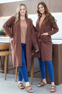 Knits: Cassie Coatigan With Belt - Tan