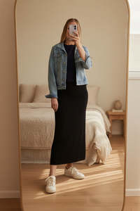 Pants Skirts: Tube Skirt - Black