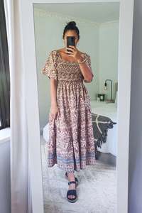 Dresses: Shirred Bust Soph Maxi - Floral Prairie