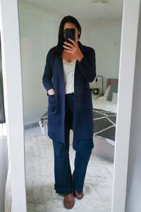 Shopyapps Product Labels Best Selling: Navy Chloe Knit Coatigan