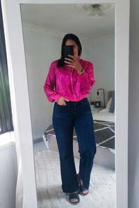 Zip Ups: Metallic Zip Up - Pink Diva