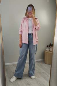 Animal Print: Candyfloss - Lace Pocket Mirabel Pinstripe Shirt