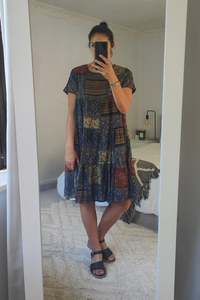 Dresses: Tiered Midi Dress - Navy Beatnik