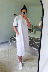 Pink/ Blue - Stripey T-Shirt Dress