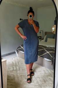 Dresses: Pleated  Zara Dress - Grey