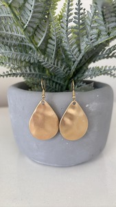 Brushed Gold Teardrop Earrings