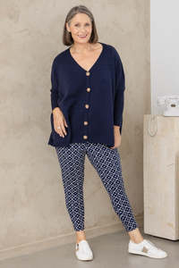 All Nooz Cardis: Navy - Chelsea Knit