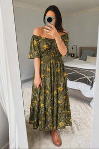 Dresses: Sweetheart Solstice Dress - Sage & Mustard Floral