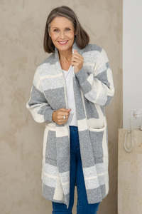 Shopyapps Product Labels Best Selling: Checked Cardi - Grey