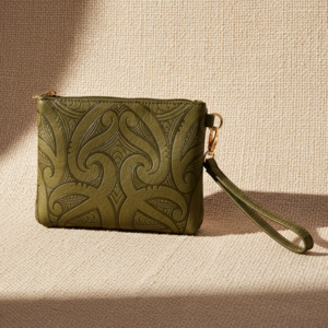 Miriama Grace-Smith Vegan Leather Viaduct Clutch - Olive