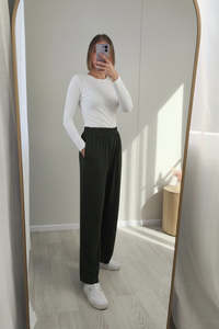 Pants Skirts: Khaki - Relaxed Fit Pants