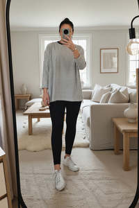 Tops: Navy/Natural - Loose Punn Striped Top