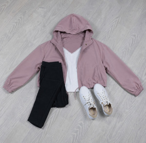 Raven Hooded Jacket - Pink Pearl
