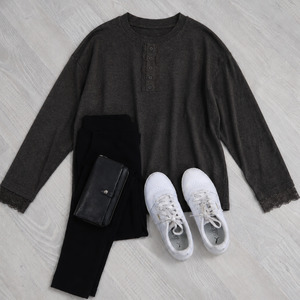 Amelia LS Top - Grey Marl