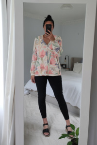 Relaxed Line Graphic Cardigan - Watercolour Flora