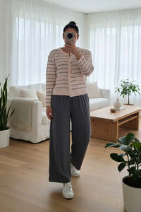 Rose - Eloise Striped Knit Cardigan