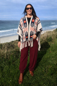 White Aztec Wrap Cape