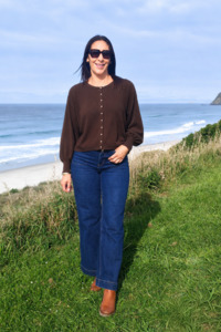 Chocolate - Cara Button up Cardi