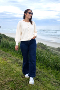 All Nooz Cardis: Cream - Cara Button up Cardi