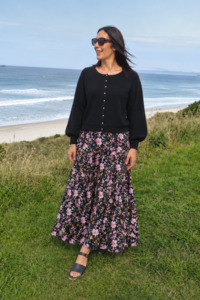 All Nooz Cardis: Black - Cara Button up Cardi
