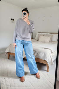 Neutral Summer Collection: Grey - Nellie Ribbed  Batwing Knit