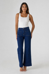 Pants Skirts: Lizzy Stretch Denim Jeans - Dark Blue