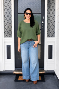 Tops: Plain Draped Izzy Top - Sage