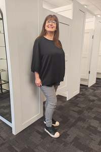 Plain Draped Izzy Top - Black