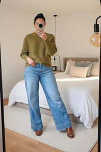 Tops: Spring Green - Nellie Ribbed  Batwing Knit