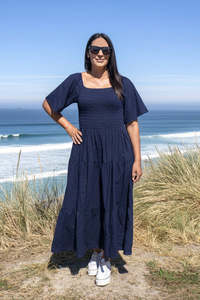 Shirred Bust Soph Maxi - Navy