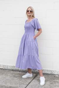 Shirred Bust Soph Maxi - Wisteria