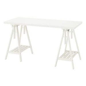 Ikea Lagkapten / Mittback Desk Combo, 140x60x73-96cm, White