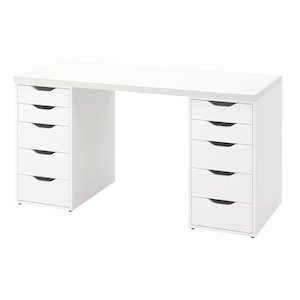 Ikea Lagkapten / Alex Desk Combo, 140x60x73cm, White