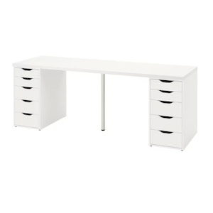 Ikea Lagkapten / Alex / Adils Desk Combo, 200x60x73cm, White
