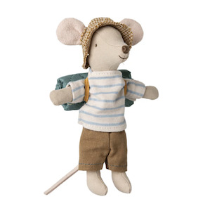 Mouse In A Matchbox: Maileg Hiker Mouse Big Brother, Blue PRE-ORDER