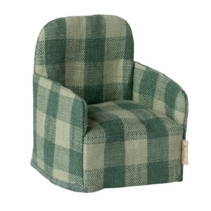 Royal Collection: Maileg Folding Chair, Green Checker PRE-ORDER