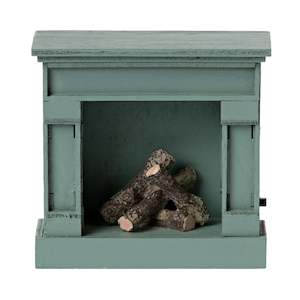 Royal Collection: Maileg Miniature Fireplace, Blue