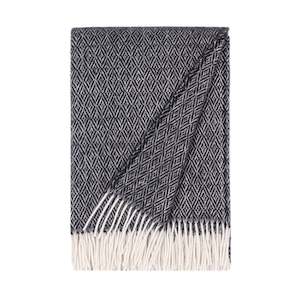 Silva 100% Wool Throw 130x200cm, Licorice Black