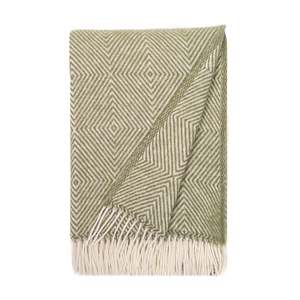 Lina 100% Wool Throw 130x200cm, Olive Green