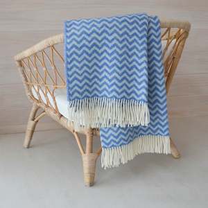Nordic Chill Alvar 100% Wool Throw 130x170cm, Sky Blue