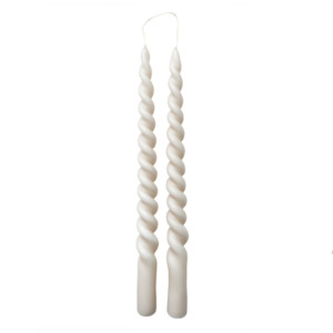 Christmas 2021: Twisted Candle 2-Pack, Sand