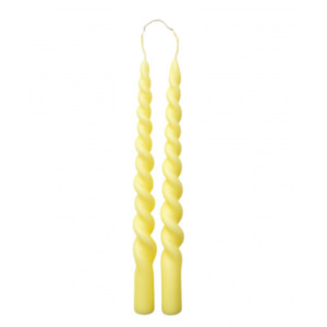 Mothers Day 12 5: Twisted Candle 2-Pack, Light Yellow