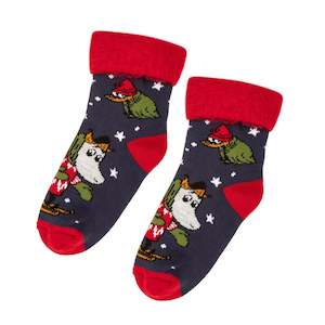 Moomin Kids Fluffy Socks, Sorry-Oo Dark Blue