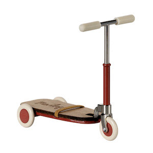 Maileg Kick Board Scooter Mouse, Red
