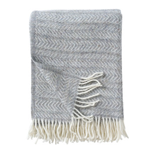 Last Chance: Klippan Point 100% Wool Throw, Grey