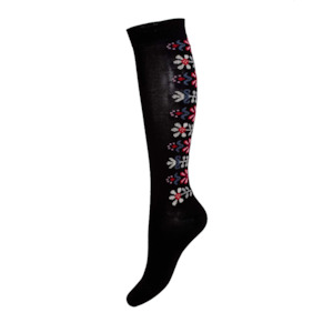 Monica Knee High Merino Socks, Black