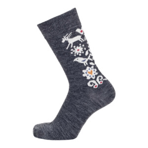 Last Chance: Birds Merino Socks, Anthracite