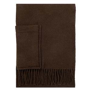 Mothers Day 11 5: Uni 100% Wool Pocket Shawl 60x170cm, Chocolate