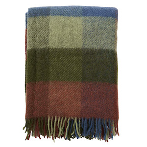 Klippan Premium Gotland Multi 100% Wool Throw, Multi Green