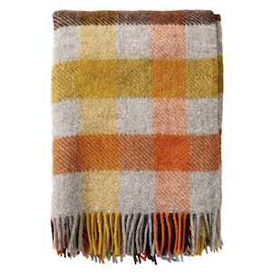 Klippan Premium Gotland Multi 100% Wool Throw Gotland Multi, Multi Yellow